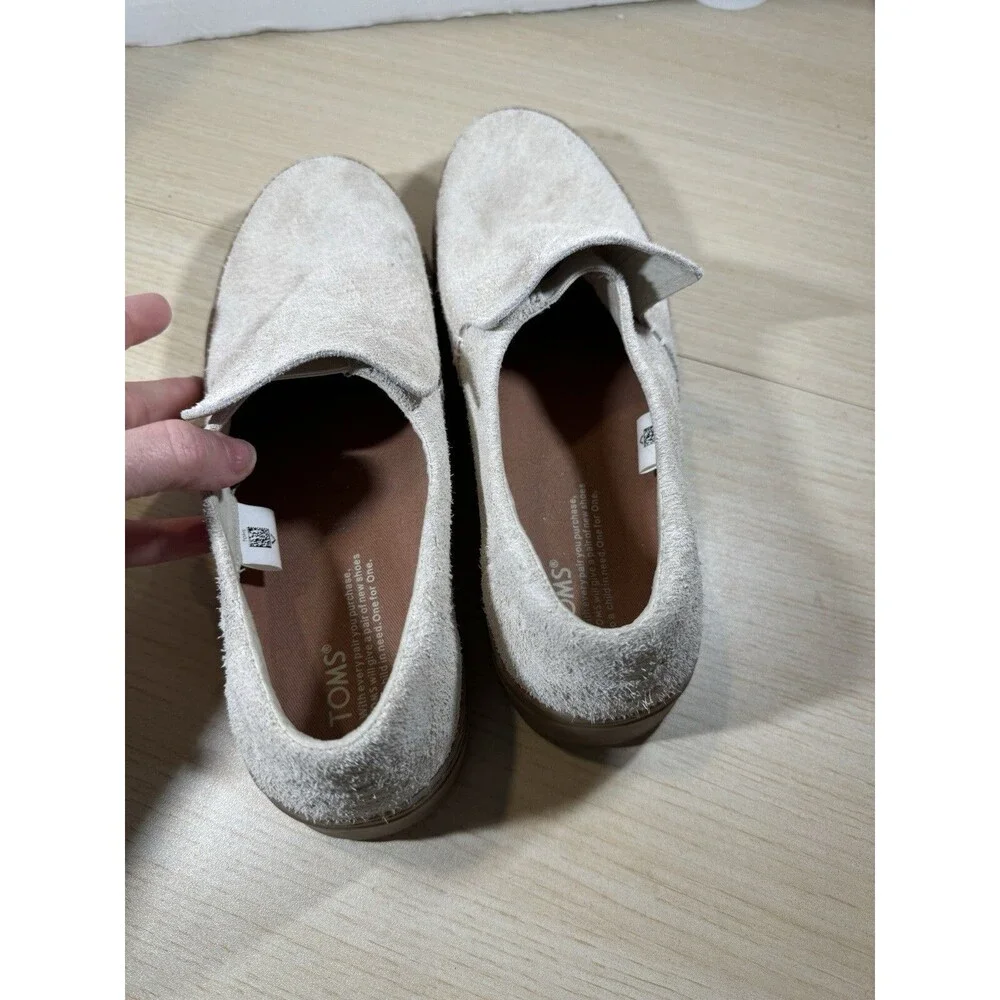 TOMS Lomas Slip-on Sneaker Cream  Shoes Birch Shaggy Suede/Gum sz M9